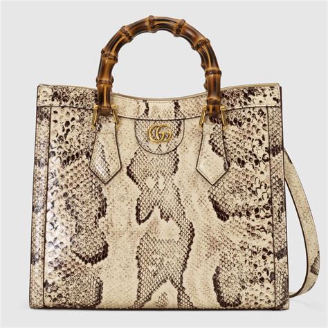 gucci bamboo python tote|Gucci Diana small python tote bag .